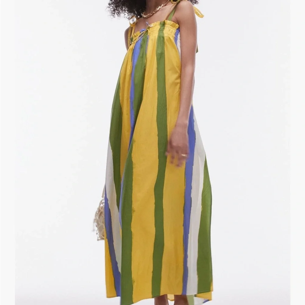 Topshop Multicolor Striped Maxi Dress - Picture 1 of 3